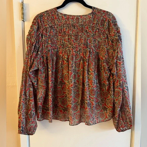 Doen The Renelle Top in L'Orange Soleil Fleurit - Picture 3 of 9